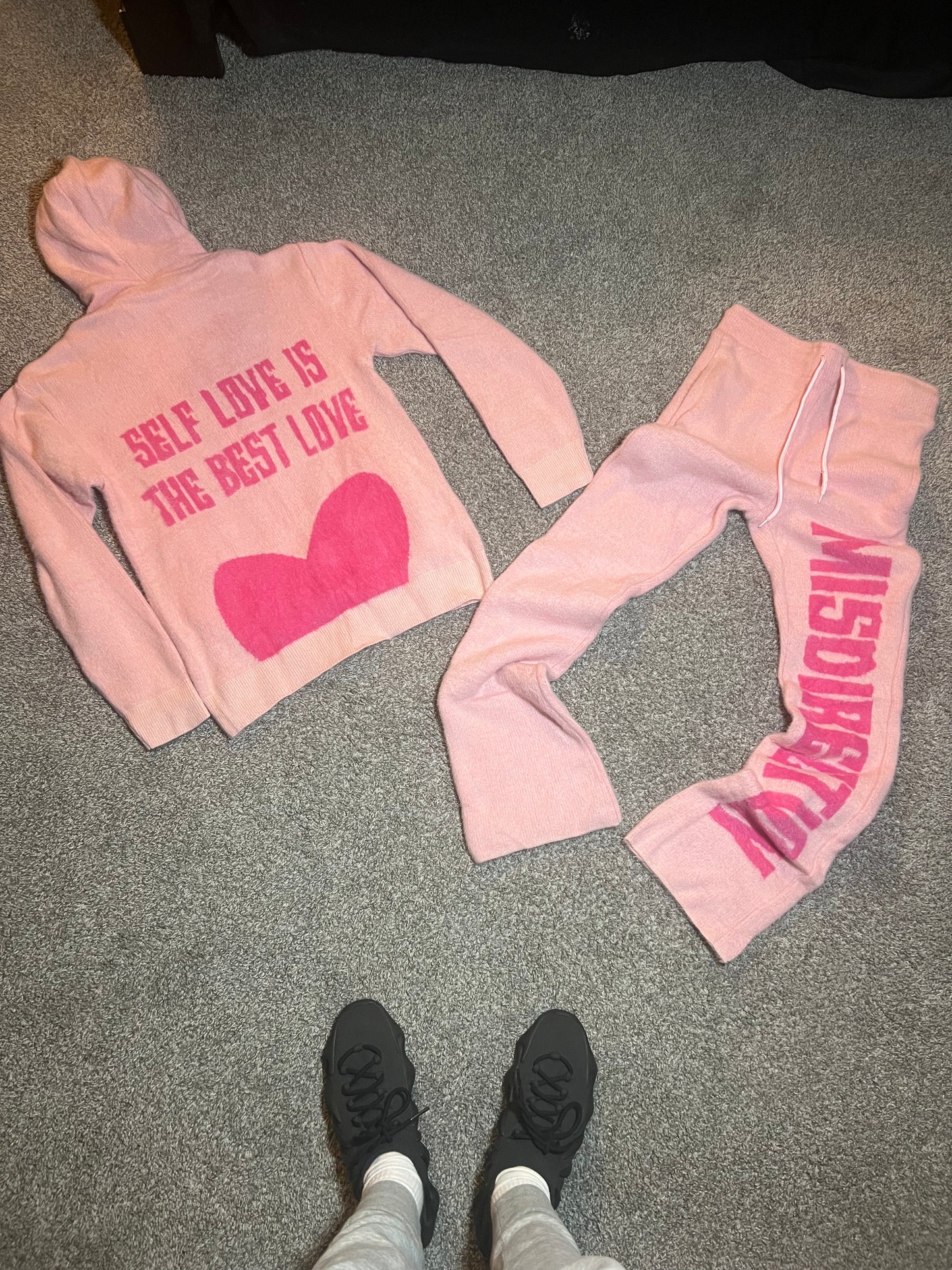 "Self Love Is The Best Love" Flare Set - Pink