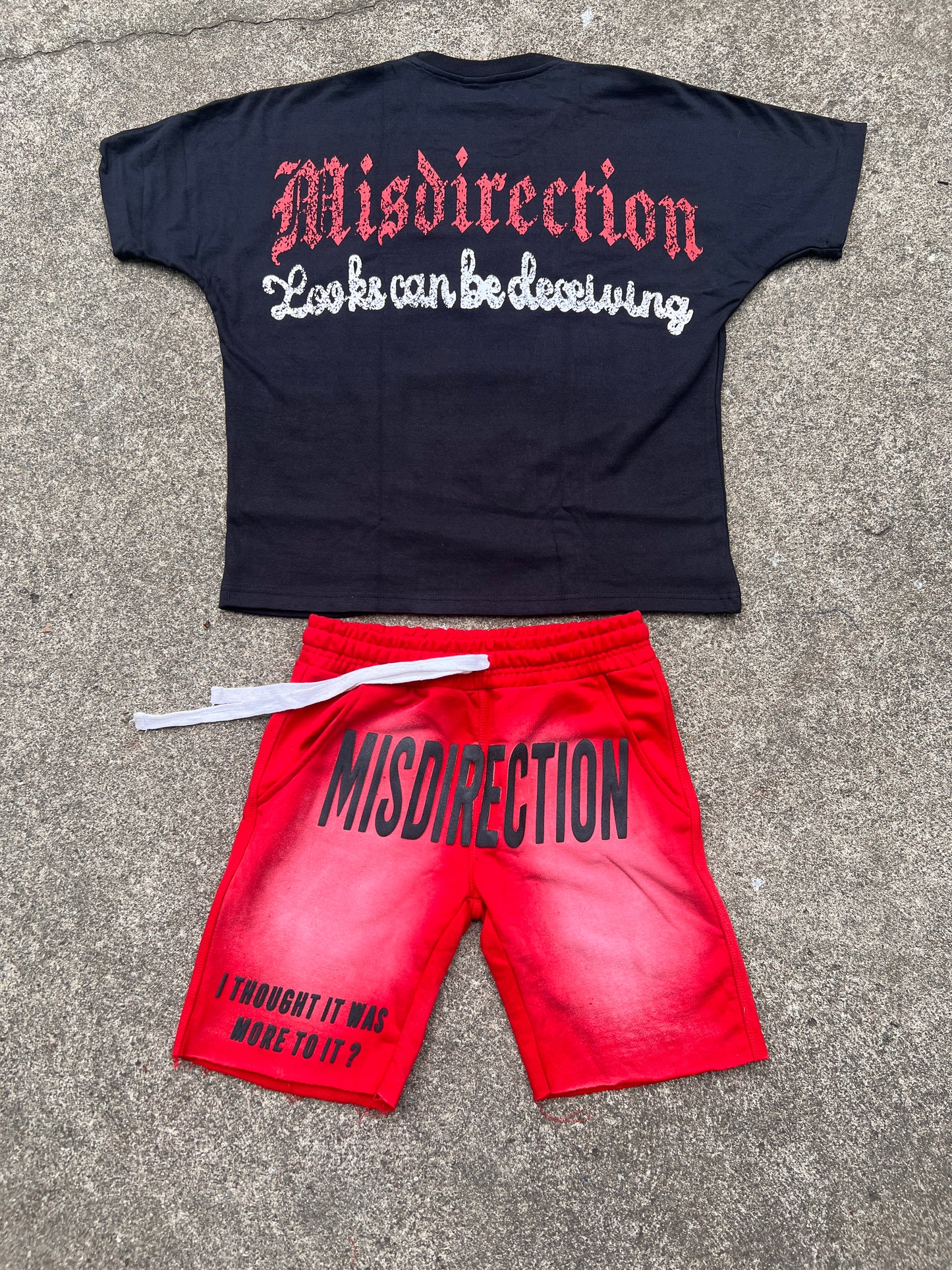"Looks Can Be Deceiving" Holy Short Set - Red